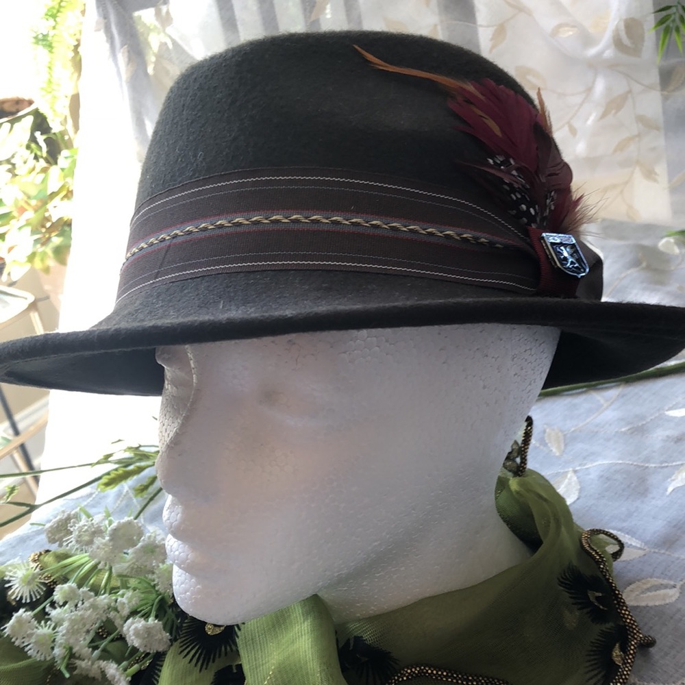 Stacy Adams 100% Wool CHOCOLATE Fedora Hat MEDIUM - Picture 12 of 13